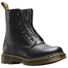 Dr.Martens Womens Boots 1460 Pascal Front Zip Combat Ankle Nappa Leather