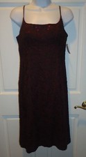 Ann Taylor Dress Brown with dark pink underneath Size 4 Spaghetti Straps 