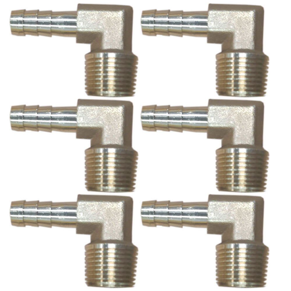 2-Pack Brass Hose Barb Elbow Fittings – 3/8" Barb X 3/8" Male NPT – For Gas, Fuel, Water & Air Lines