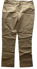 Women's Lands End Chino Pants Mid-Rise Straight-Leg Coffee sz18 32"Insm Fit2 NWT