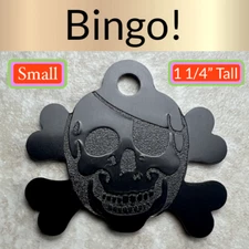 Custom Engraved Dog Tags Personalized Dog Collar Pet Tags Engraved SKULL PIRATE