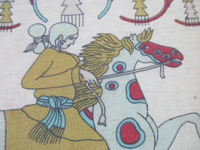 Oleg Cassini Mujer Montar Caballo Moda Diseñador Navajo Bollo Textil Enmarcado OK Foto 2 de 4