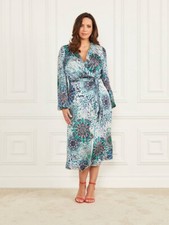 Guess Marciano Mina Printed Wrap Dress Size 10
