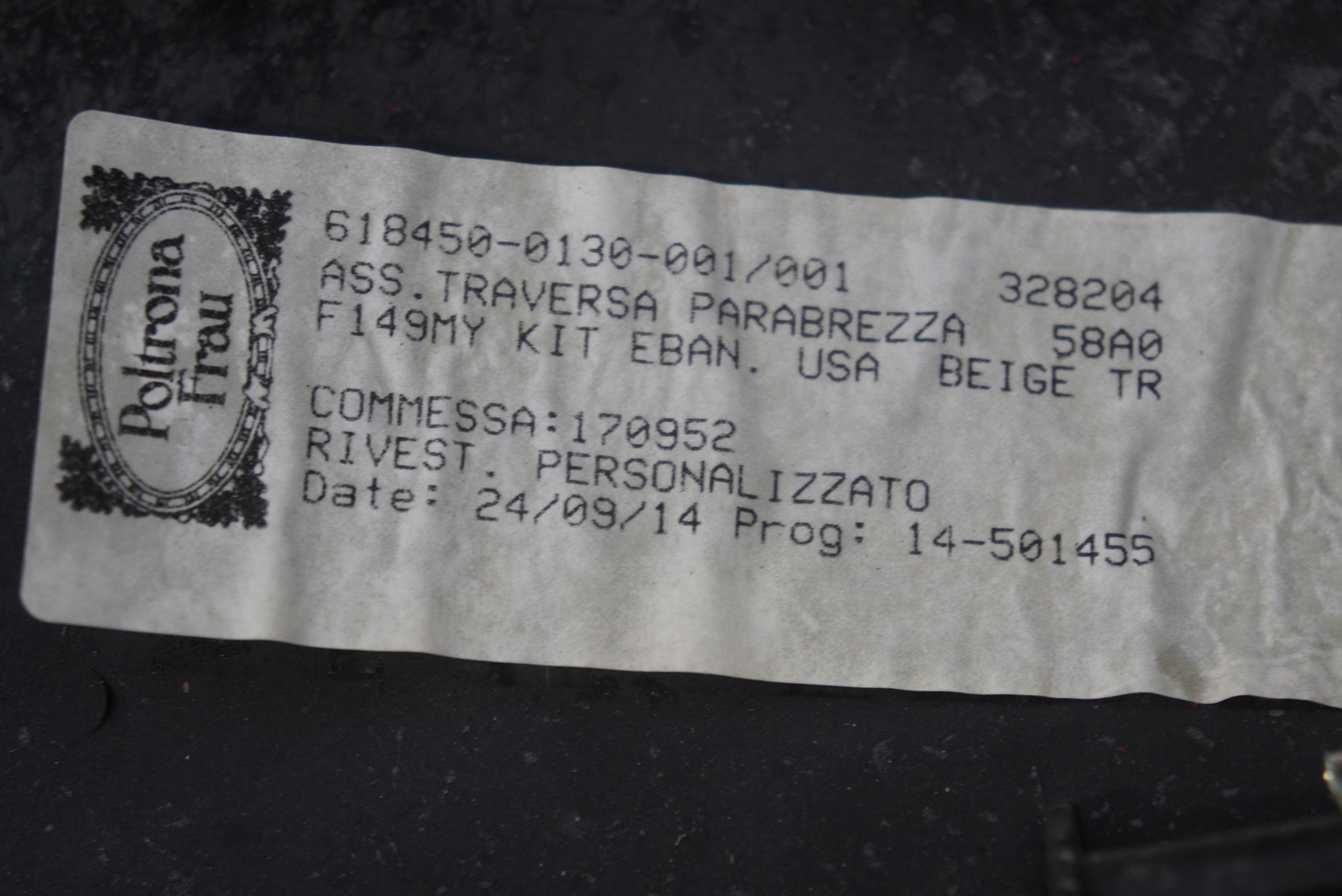 Front Windshield Roof Ceiling Header Trim Panel 86557412 Ferrari California T