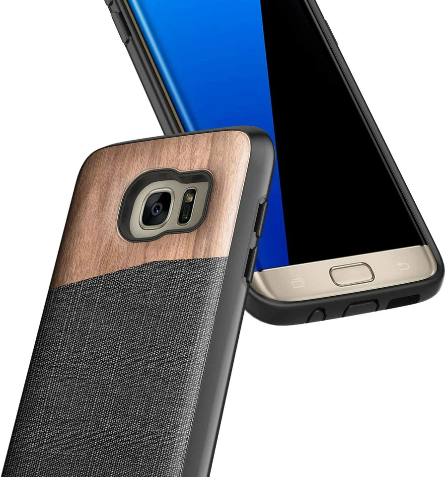 Funda de madera resistente para Samsung Galaxy S6 Edge / S7 Edge + Protector de pantalla Foto 3 de 4