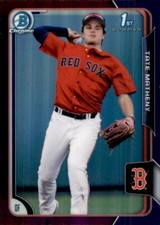 Tate Matheny 2015 Bowman Chrome Purple Refractor #89 /250 Numbered Red Sox RC