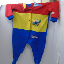 Vtg Oshkosh B  Gosh 90s Color Blocked One Piece Pajama Size Medium Style 1002 USA