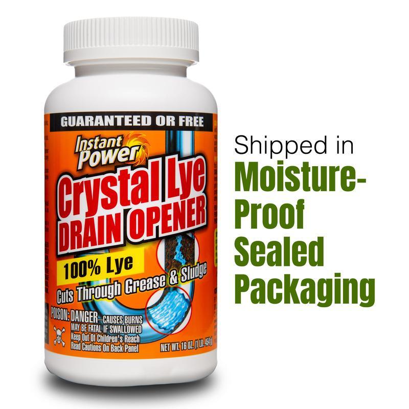 Lye Drain Opener Crystals Clogs Grease Hair Soap Making 16 Oz Fast