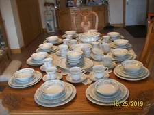 Sterling China Florentine Pattern 114 Pieces Porcelain Yellow & White Floral 