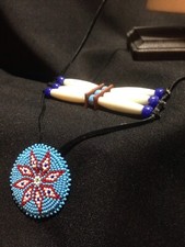 Reading EyeGlass Holder Necklace Native American Hand Made New Leather Rosette