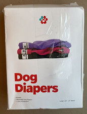 Pet Parents Washable Large Female Dog Diapers Black, Pink Purple 5 pairs