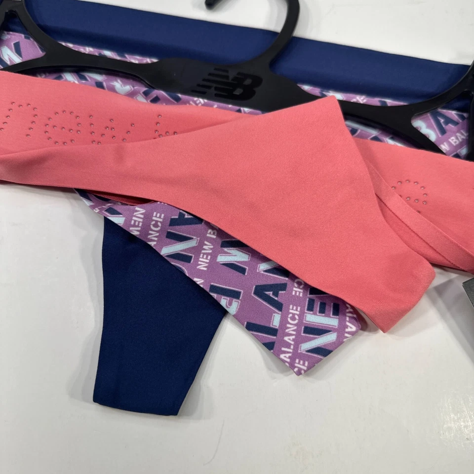 Lote De Tres Tanga New Balance Para Mujer Talla Mediana Azul Púrpura Logo Rosa Nuevo Foto 3 de 4
