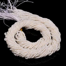 Fresh Water Coated Pearl Gemstone Round Smooth Beads 2 mm Strand 13" 