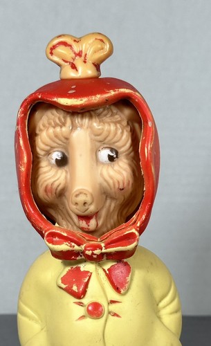 BonnyTex Rubber Doll Little Red Riding Hood Big Bad Wolf Head Turns 1956 WORKS - Picture 5 of 16