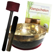 Klangschale Bengali ca.900-1000g Herzschale mit Buch von Peter Hess. 70174
