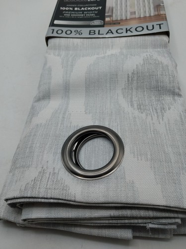 Eclipse Blackout Grommet Panel Curtain Andes Geo Gray 50 x 84in - Picture 4 of 5