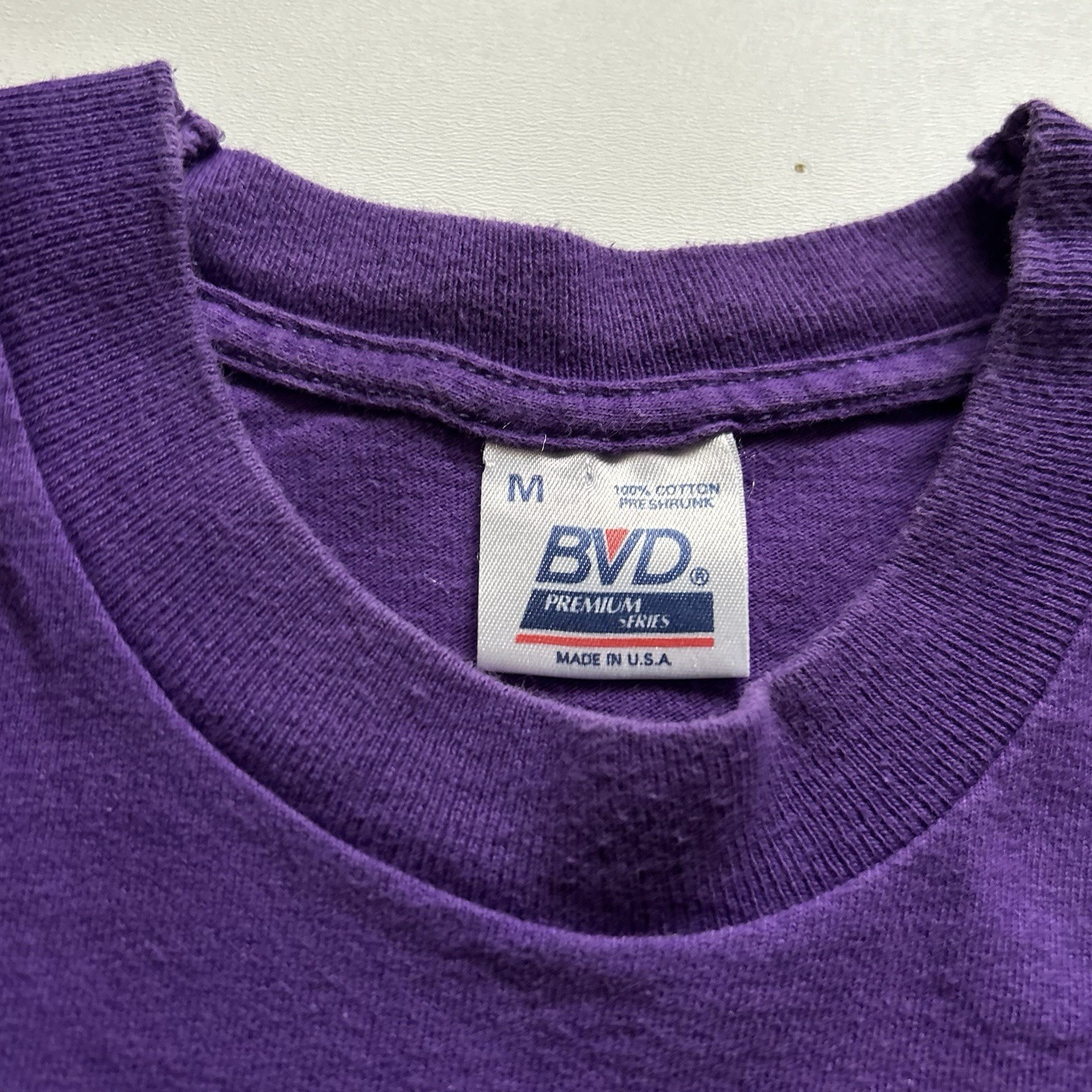 Vintage 90s Faded Purple Blank Basic Pocket T Shirt Mens Medium Made In USA Rare image 4