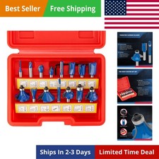 Tungsten Carbide Router Bits, 15 Piece Router Bit Set, 1/4 Router Bit Shank ...