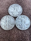 (3) Walking Liberty Half Dollars 1941-S 1942-S, 1943-S. No Reserve/ 3 Day Auct
