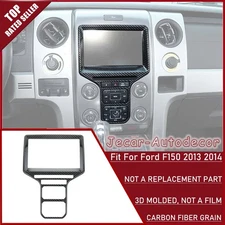 Carbon Fiber Center Console Navigation Cover Trim For Ford F150 Raptor 2013 2014