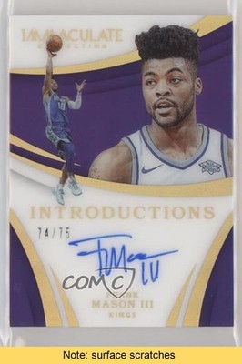 2017-18 Immaculate Introductions 74/75 Frank Mason III Rookie Auto RC READ 2ct
