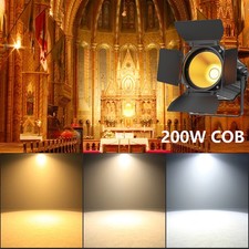 200W COB Par Light Warm  Cold White Spotlights with Barn Door DJ Stage Lighting