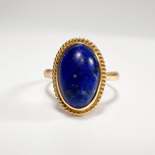 Vintage 18k Gold Ring und Lapislazuli Cabochon