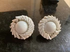 Vintage Miriam Haskell milk-glass Screw Back earrings