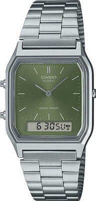 CASIO VINTAGE Armbanduhr Chronograph AQ-230A-3AMQYES Uhr Edelstahl