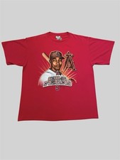 Chone Figgins Anaheim Angels red vintage 2000  s Lee Sport t shirt Size XL