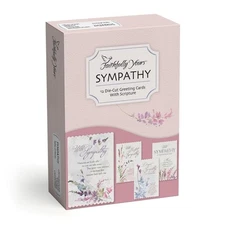 Pink Sympathy Cards Boxed Set Faith Based Inspirational Blessings 12 Cards