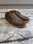 Loro Piana Brown Suede Open Walk Loafers Size 39 EU