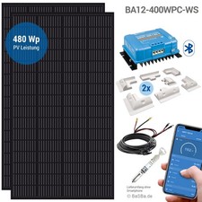 Camping Solar-Set 480WP 12V/24V autarkes Reisen Camping Bus weiss BA12-400WPC-WS