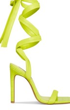 Steve Madden Neon Yellow Strappy Sandals Size 8.5 Euc