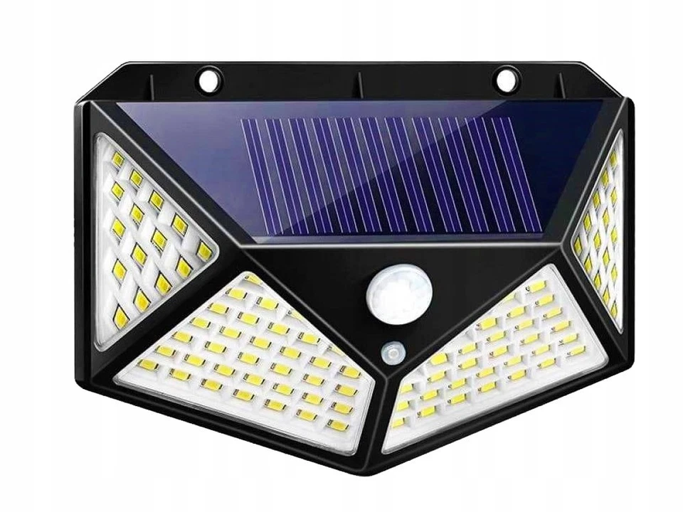 100 LED Solarleuchte Solarlampe Bewegungsmelder Außen Fluter Sensor Strahler - Bild 3 von 4