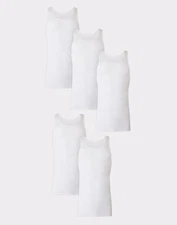 Hanes White Tank Top 5-Pack Men's Ultimate Tall Man Cool Comfort Tagless LT-2XT