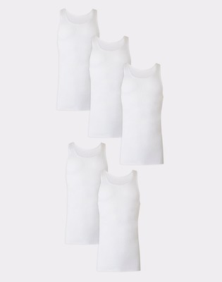 #ad Hanes White Tank Top 5 Pack Men#x27;s Ultimate Tall Man Cool Comfort Tagless LT 2XT $24.00