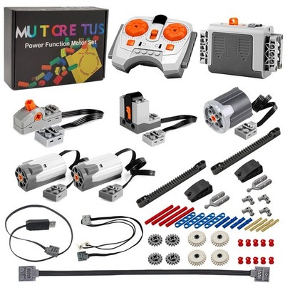 54PCS Power Function Motor Set, Infrared Remote Control&Battery Pack Motor Ki...