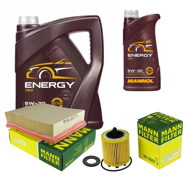Mann Inspektionspaket 6L Mannol Energy 5W-30 FüR Opel Vectra B 2.2I 16V-image