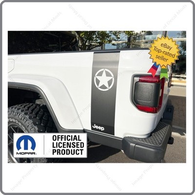 SET Jeep Gladiator Star Bed Side Stripe Decal Graphic Sticker MATTE BLACK SJ0M4