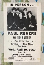 Paul Revere and The Raiders Gig Poster 1967 Original Roy Head