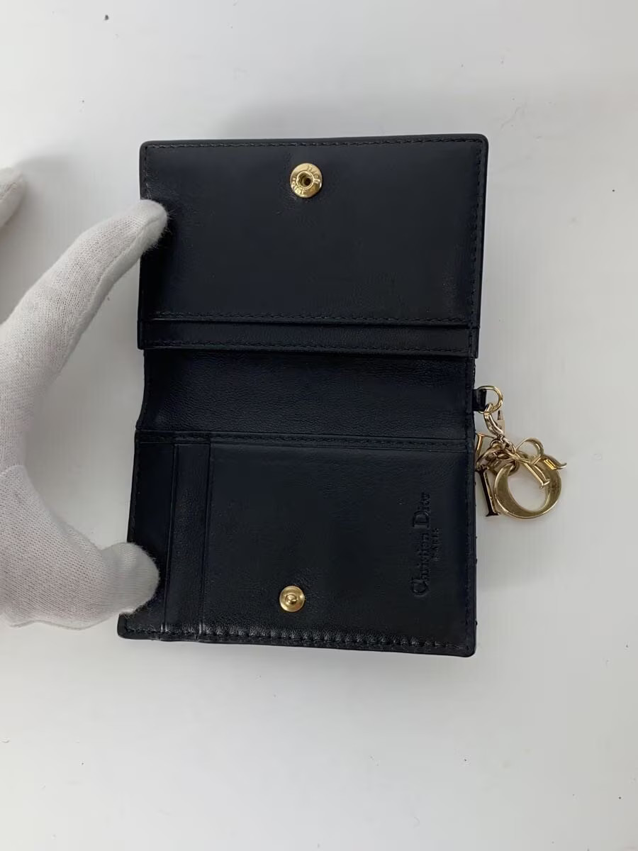 Christian Dior Enamel Card Case Black Women's thumbnail 4