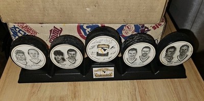 95-96 Pittsburgh Penguins Northeastern Champions 5 Puck Set - Burger King Promo