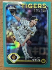 2024 Topps Chrome NPB Masashi Itoh #3 Hanshin Tigers /199 Aqua Refractor
