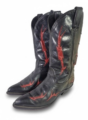 Dan Post Code West 16692 Flame Boots 6.5M Black Red Women