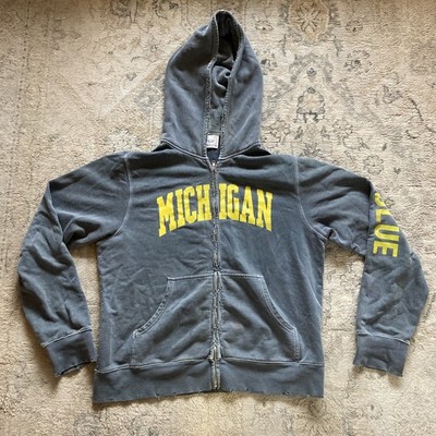 University of Michigan Jacket Mens L Vintage Chip Pepper Full Zip Go Blue