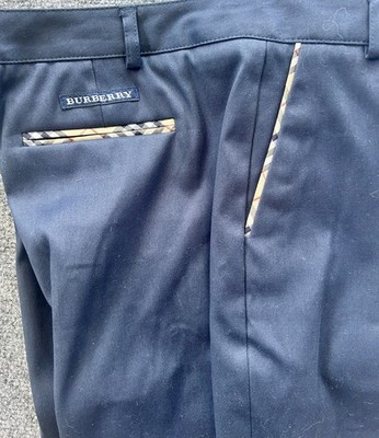 Flawed Burberry Golf Men's Straight Navy Pants UK 18 USA 14 Cotton