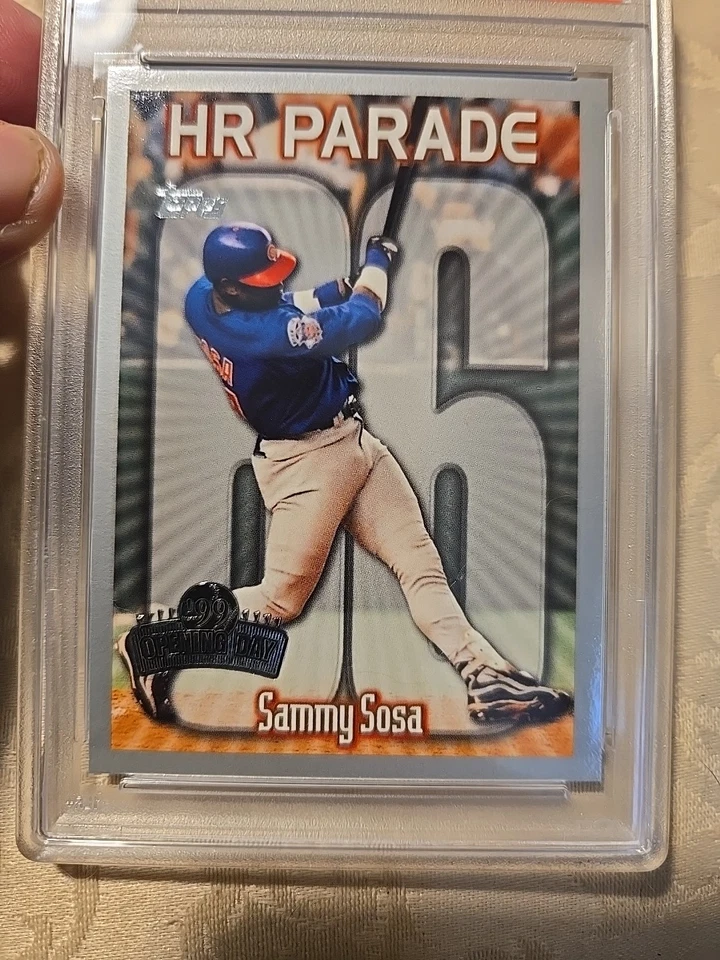 1999 Topps - HR Parade Sammy Sosa #461 Home Run #8 PSA 9 Como Nuevo Low Pop Cubs Raro Foto 2 de 4