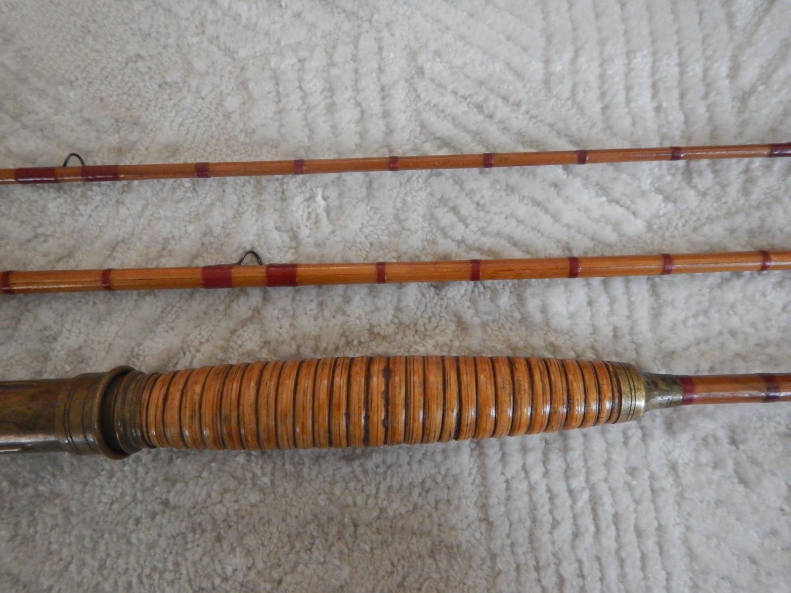 Antique Unmarked 7 1/2 Ft  3 Pc NON- Bamboo Fly Rod--- Needs Restoration