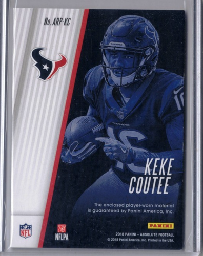 2018 Panini Absolute - Absolute Rookie Prime Jerseys Keke Coutee #ARP-KC /99 - Picture 2 of 2